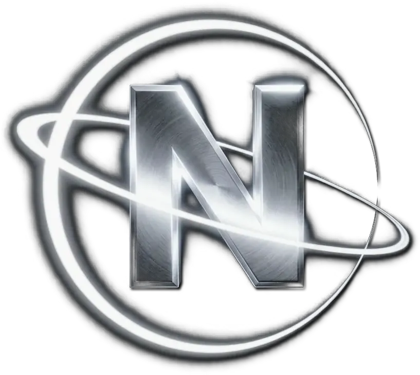 NadirLabs.AI brushed-platinum N emblem with orbital rings — institutional AI trading brand